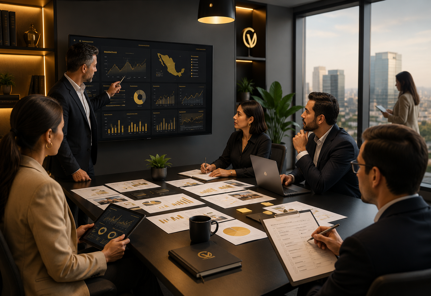 Equipo realizando investigación de mercado